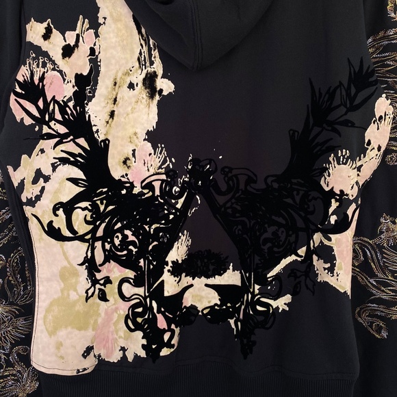 Ruthless Art Embroidered Rhinestone Embellished Black Hoodie Medium - Picture 14 of 17